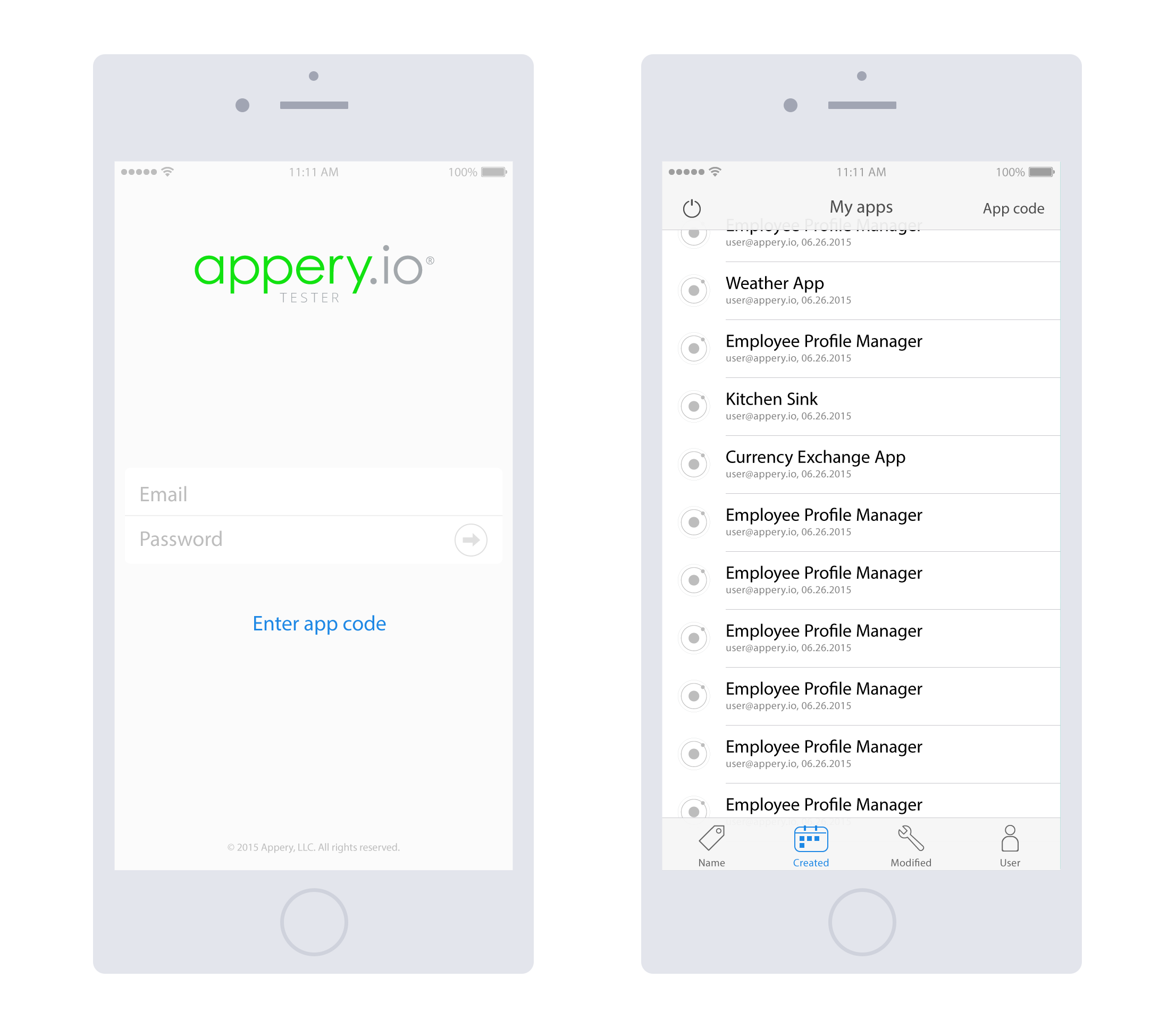 Appery.io Tester App for iOS